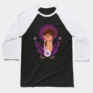 Latina abtract mexican nature floral design Baseball T-Shirt